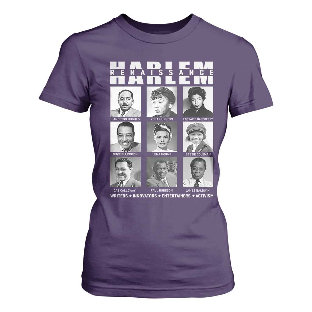 Harlem Renaissance T Shirt For Women Black Writers Innovators Entertainers Activism Black History Month