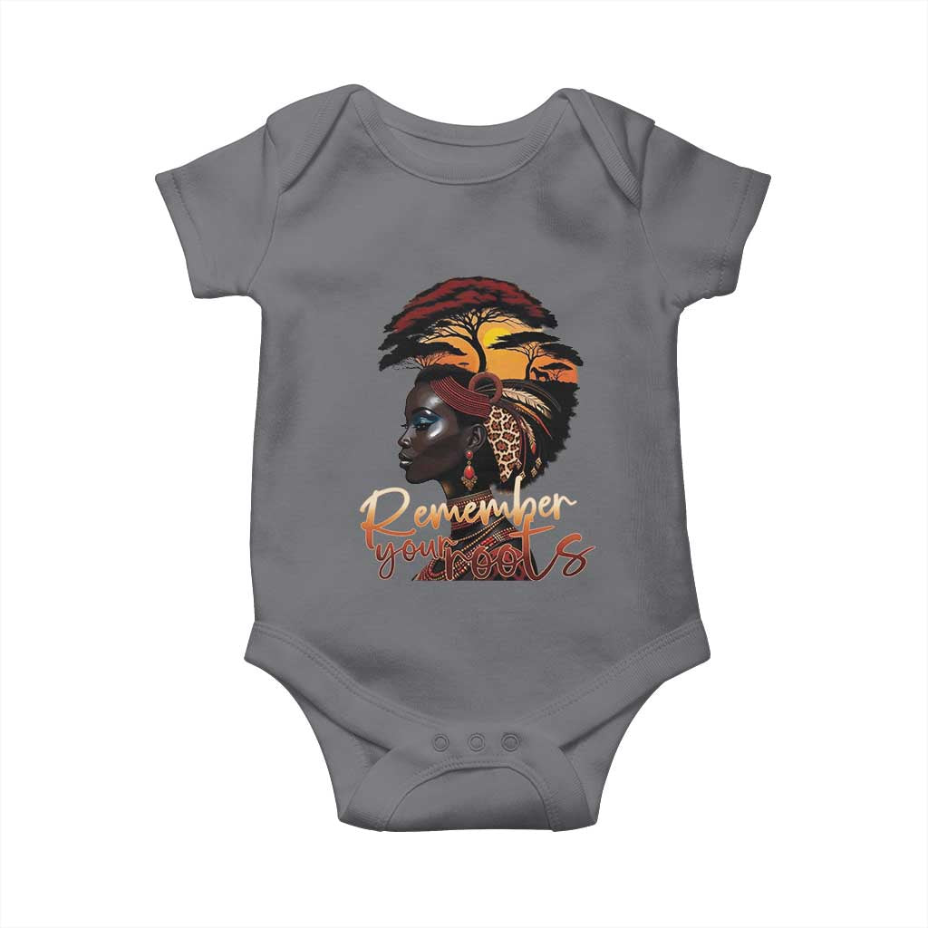 Black History Month Baby Onesie Remember Your Roots African Safari Afro Woman