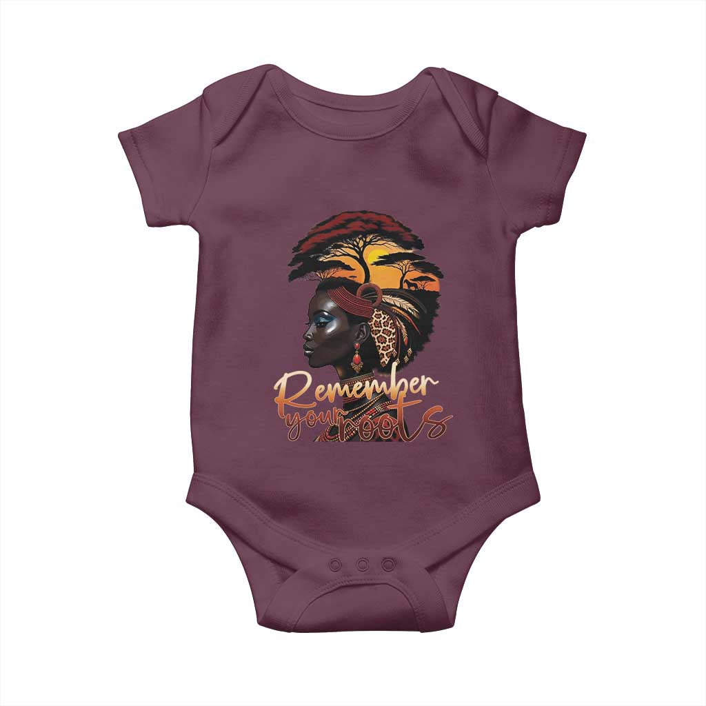 Black History Month Baby Onesie Remember Your Roots African Safari Afro Woman