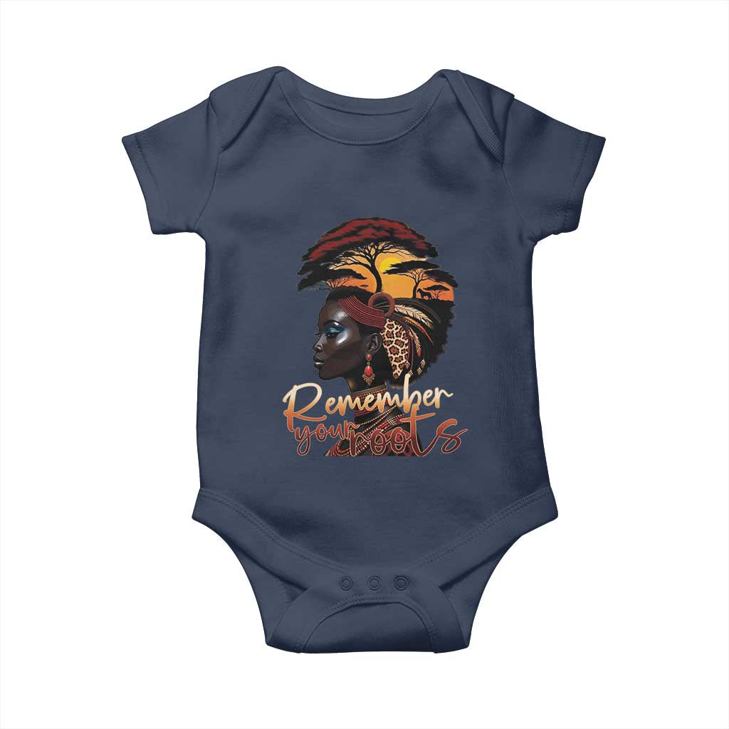Black History Month Baby Onesie Remember Your Roots African Safari Afro Woman