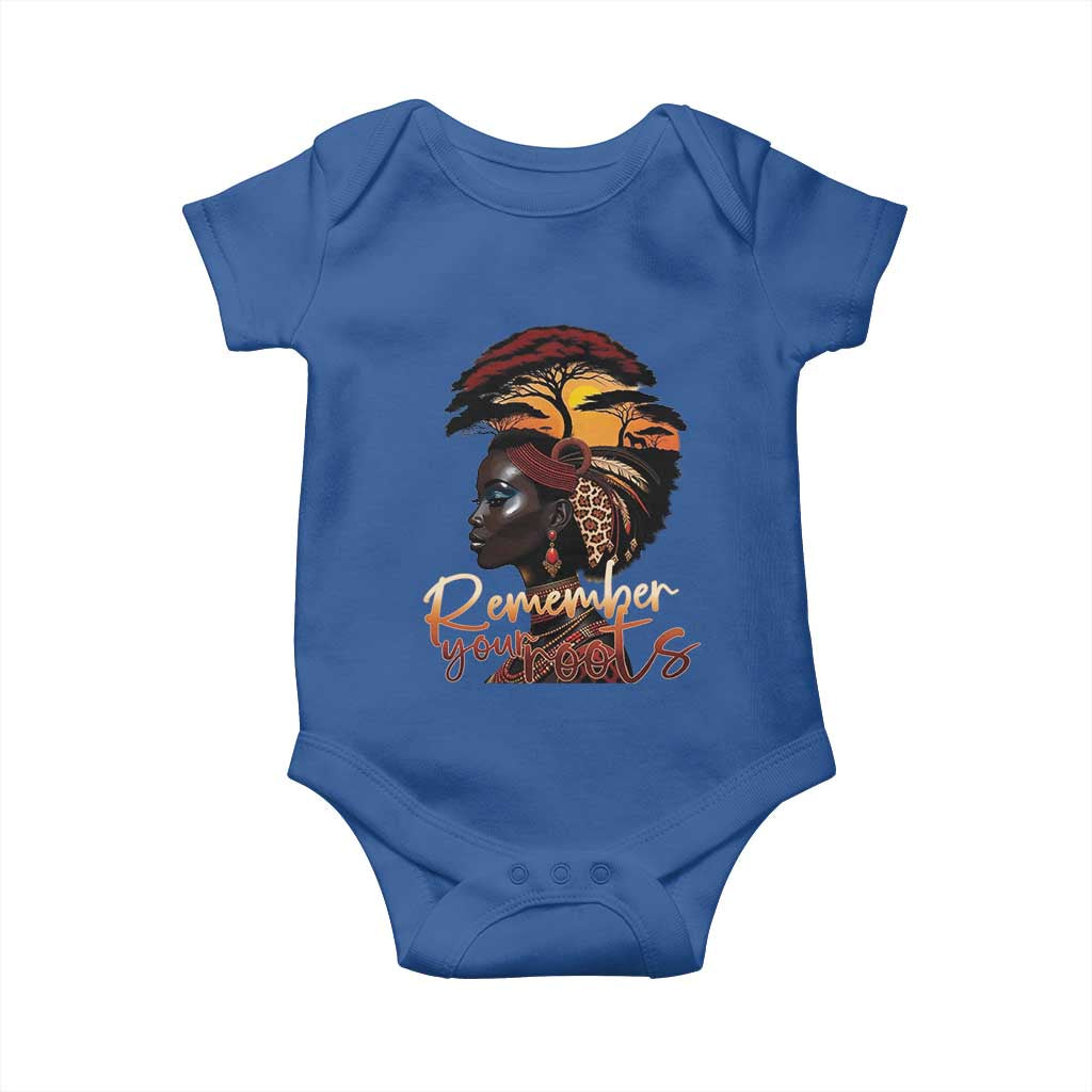 Black History Month Baby Onesie Remember Your Roots African Safari Afro Woman
