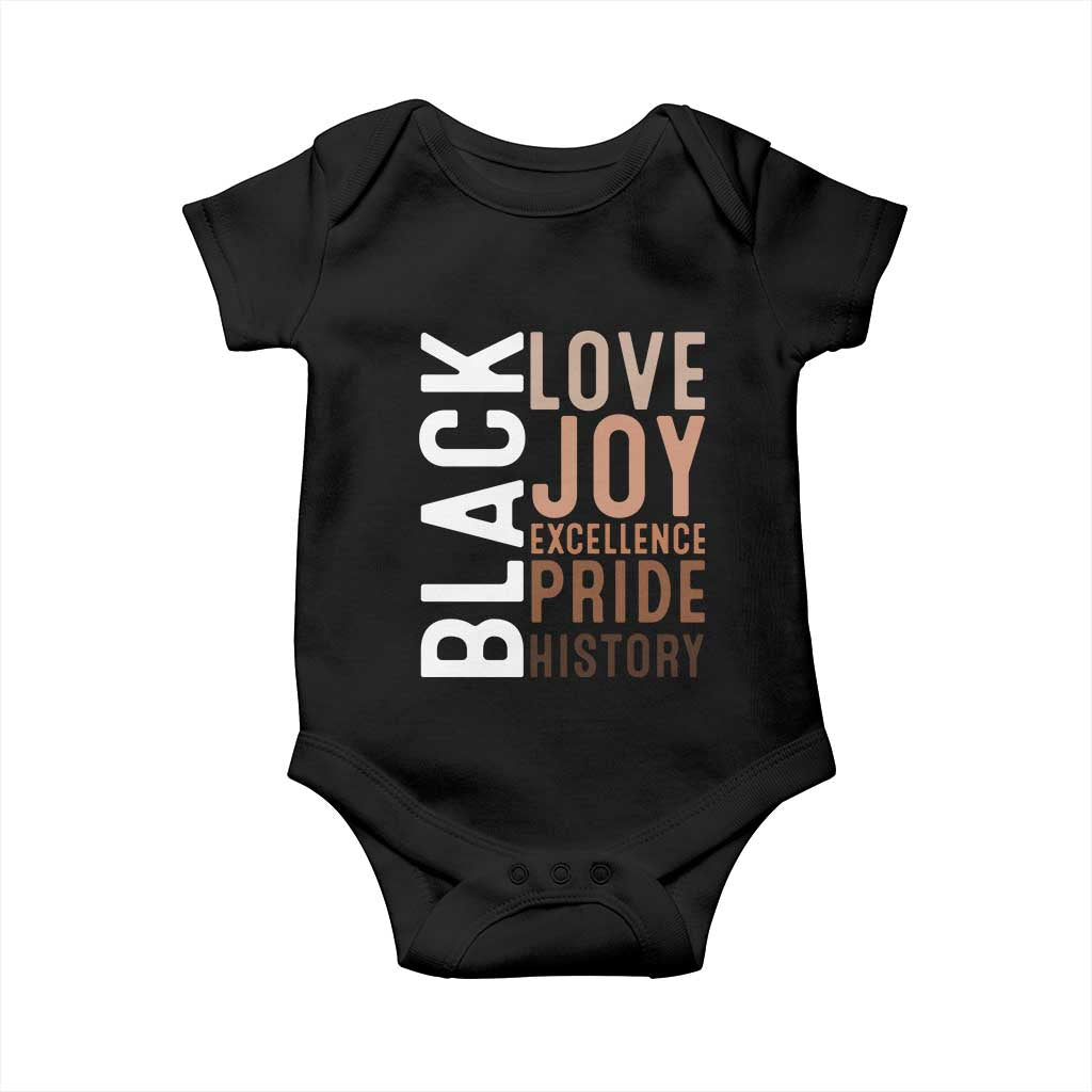 Black Love Joy Excellence Pride History Baby Onesie Proud African American Black History