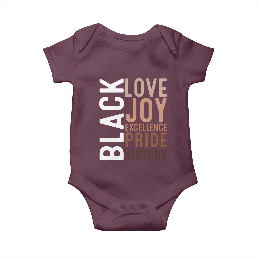Black Love Joy Excellence Pride History Baby Onesie Proud African American Black History
