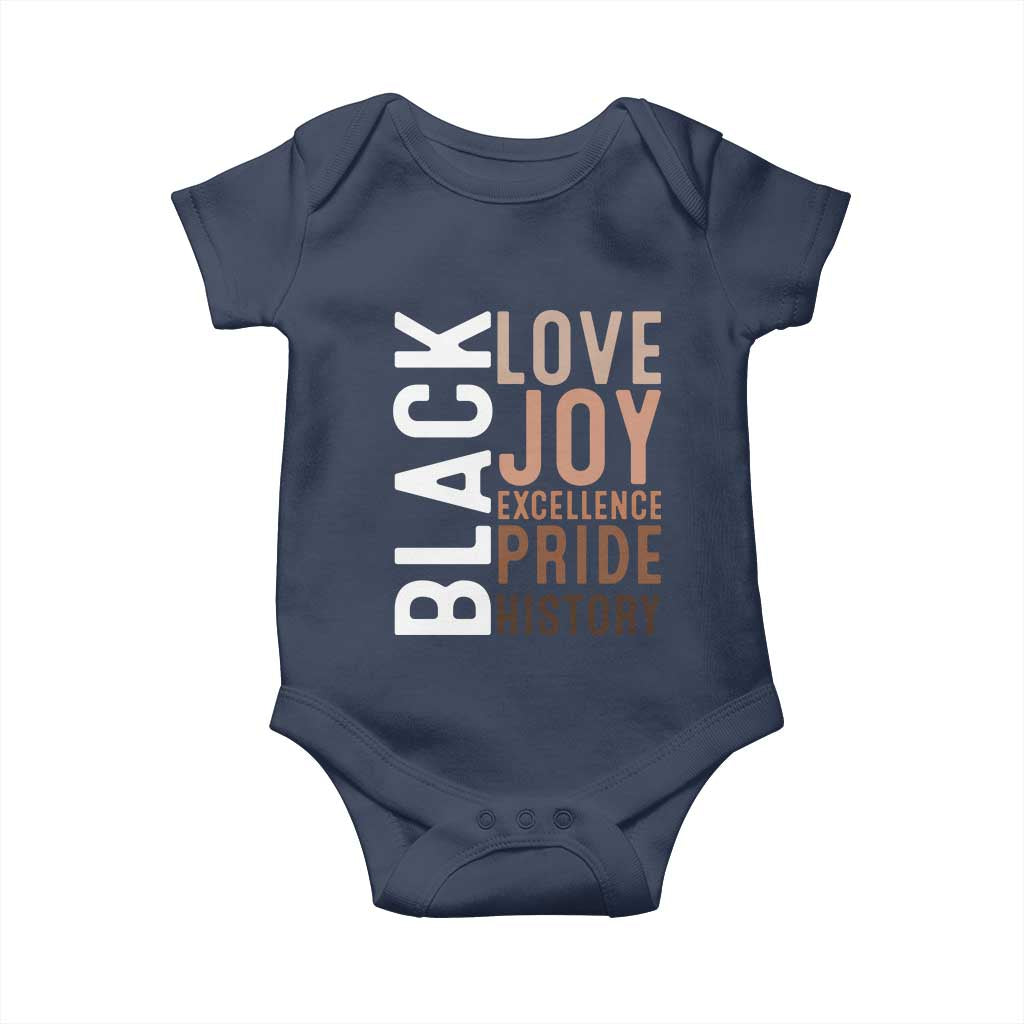 Black Love Joy Excellence Pride History Baby Onesie Proud African American Black History