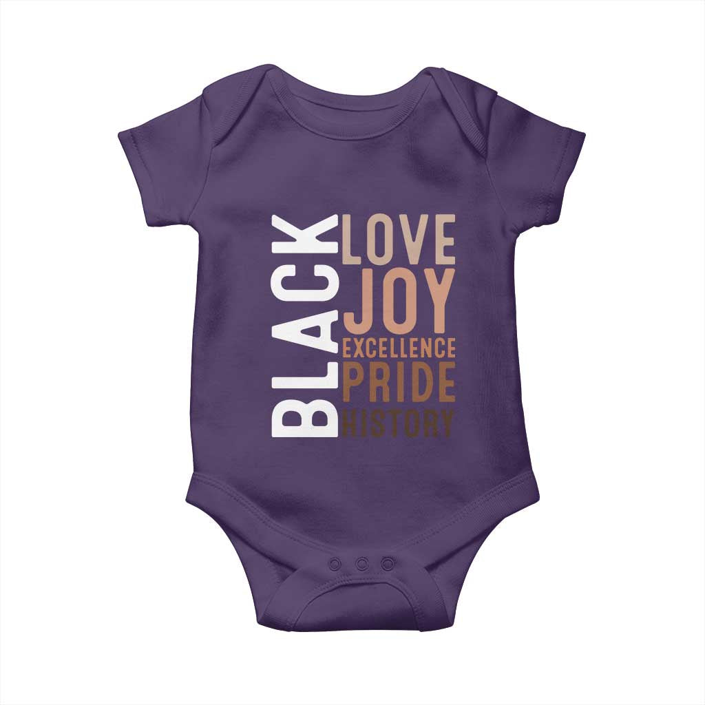 Black Love Joy Excellence Pride History Baby Onesie Proud African American Black History