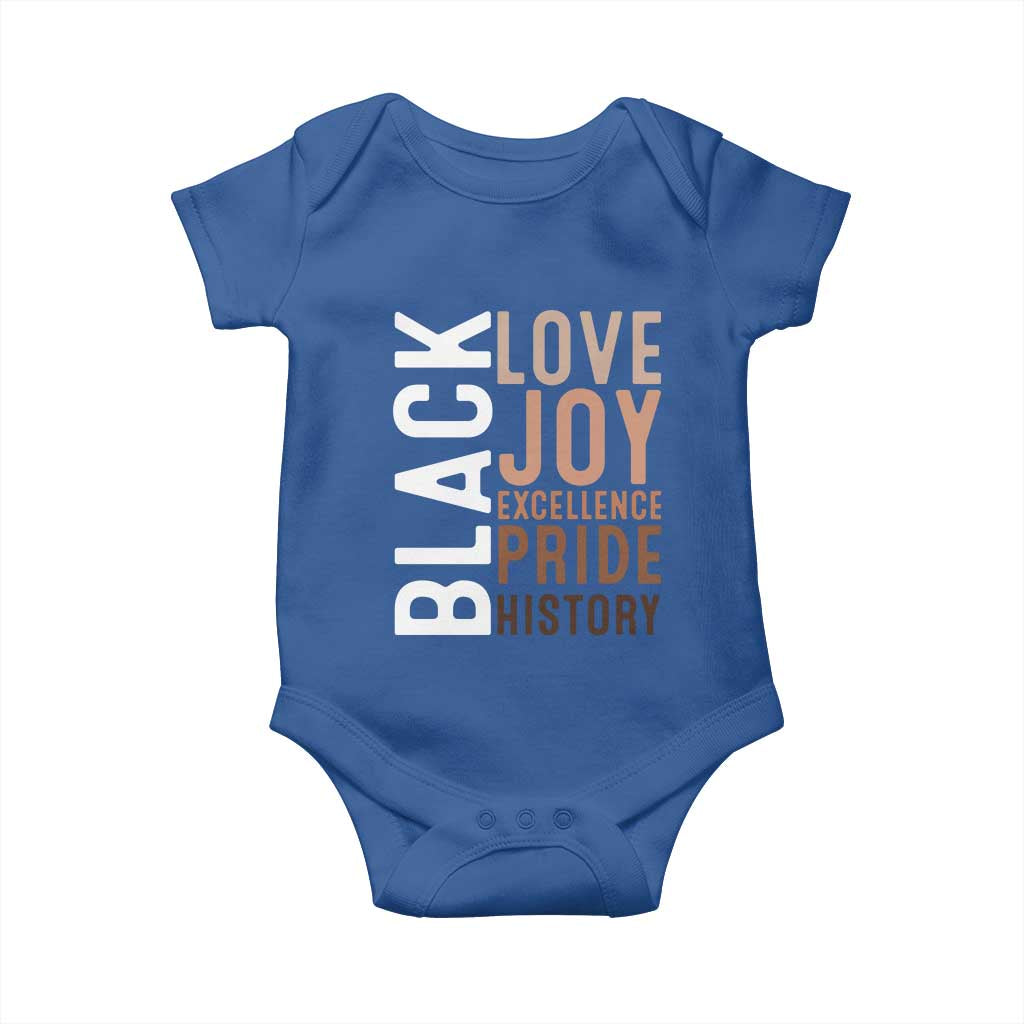 Black Love Joy Excellence Pride History Baby Onesie Proud African American Black History