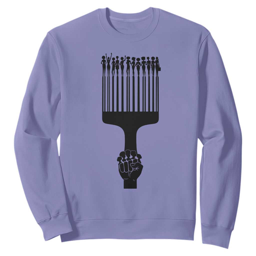 Afro Pick Comb Strong Black Power Fist Sweatshirt