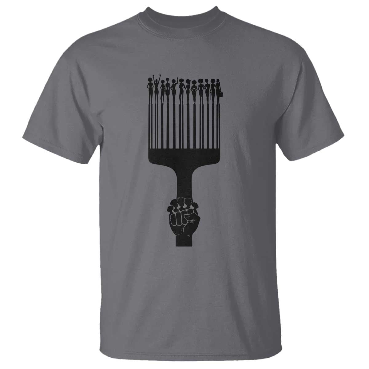 Afro Pick Comb Strong Black Power Fist T Shirt