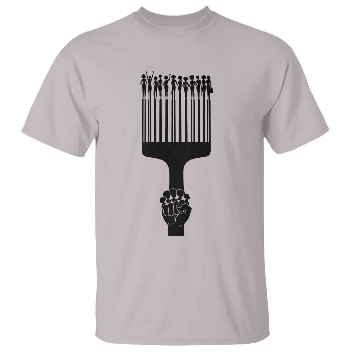 Afro Pick Comb Strong Black Power Fist T Shirt