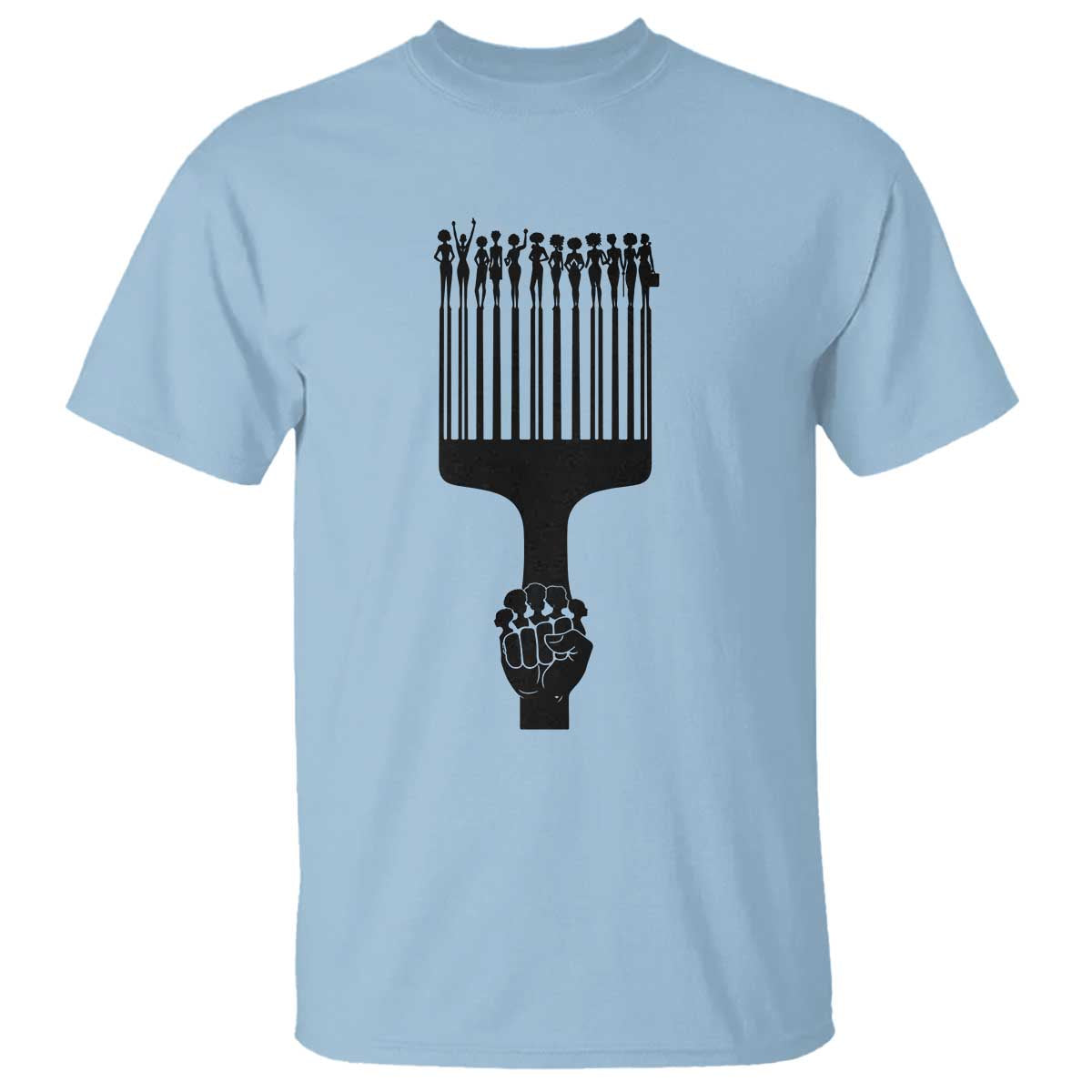 Afro Pick Comb Strong Black Power Fist T Shirt