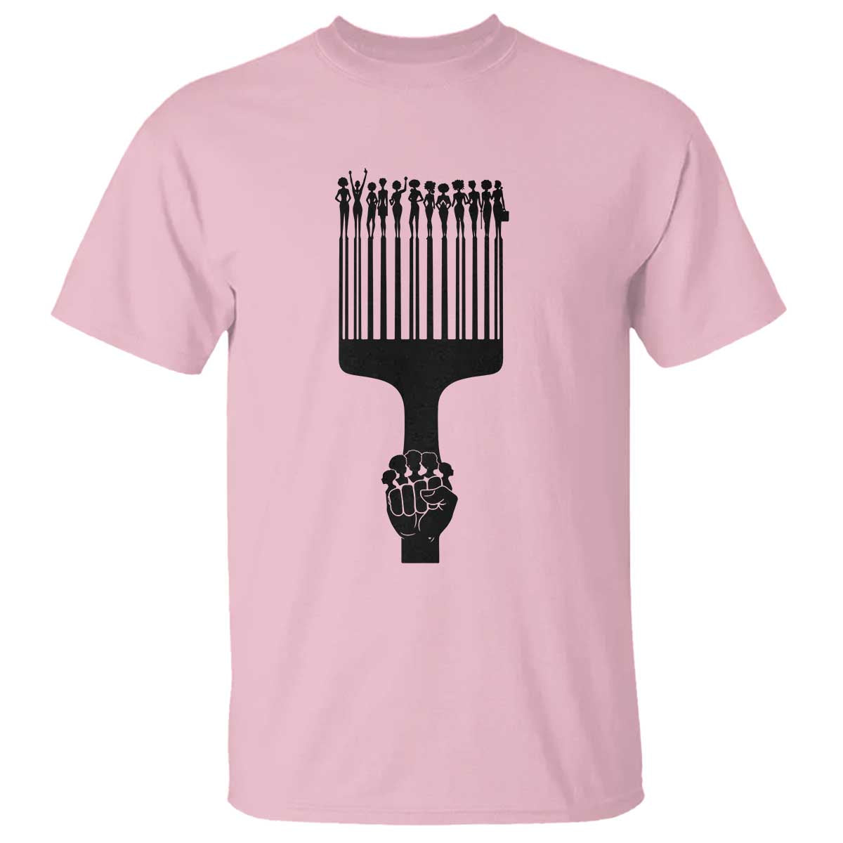 Afro Pick Comb Strong Black Power Fist T Shirt