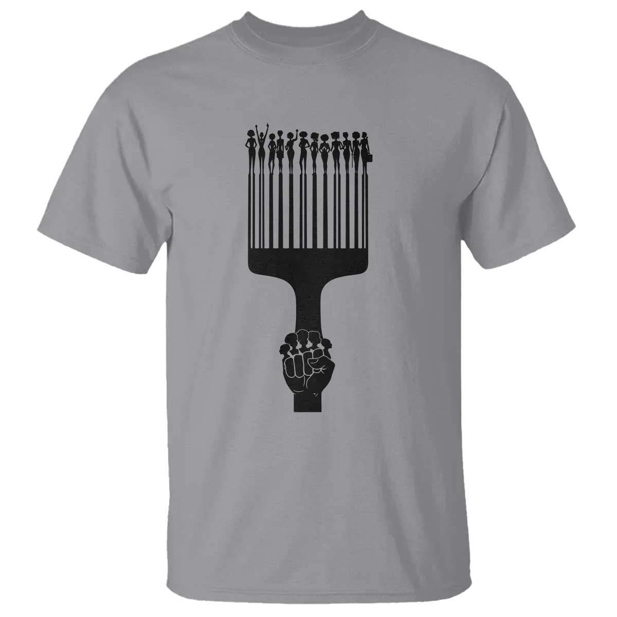 Afro Pick Comb Strong Black Power Fist T Shirt