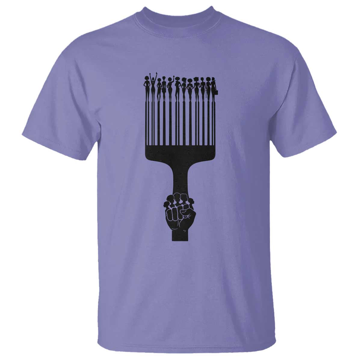 Afro Pick Comb Strong Black Power Fist T Shirt