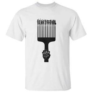 Afro Pick Comb Strong Black Power Fist T Shirt
