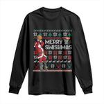 Funny Black Santa Christmas Basketball Long Sleeve Shirt Merry Swishmass Xmas Sport - African Pride