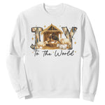 African American Christmas Nativity Scene Sweatshirt Joy To The World Afro Black Jesus - African Pride