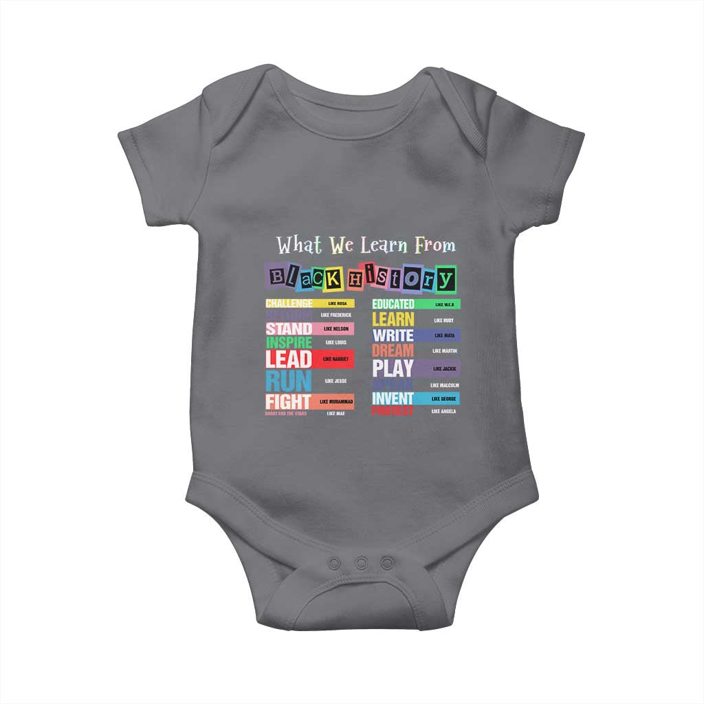What We Learn From Black History Baby Onesie Black Leaders African American Pride