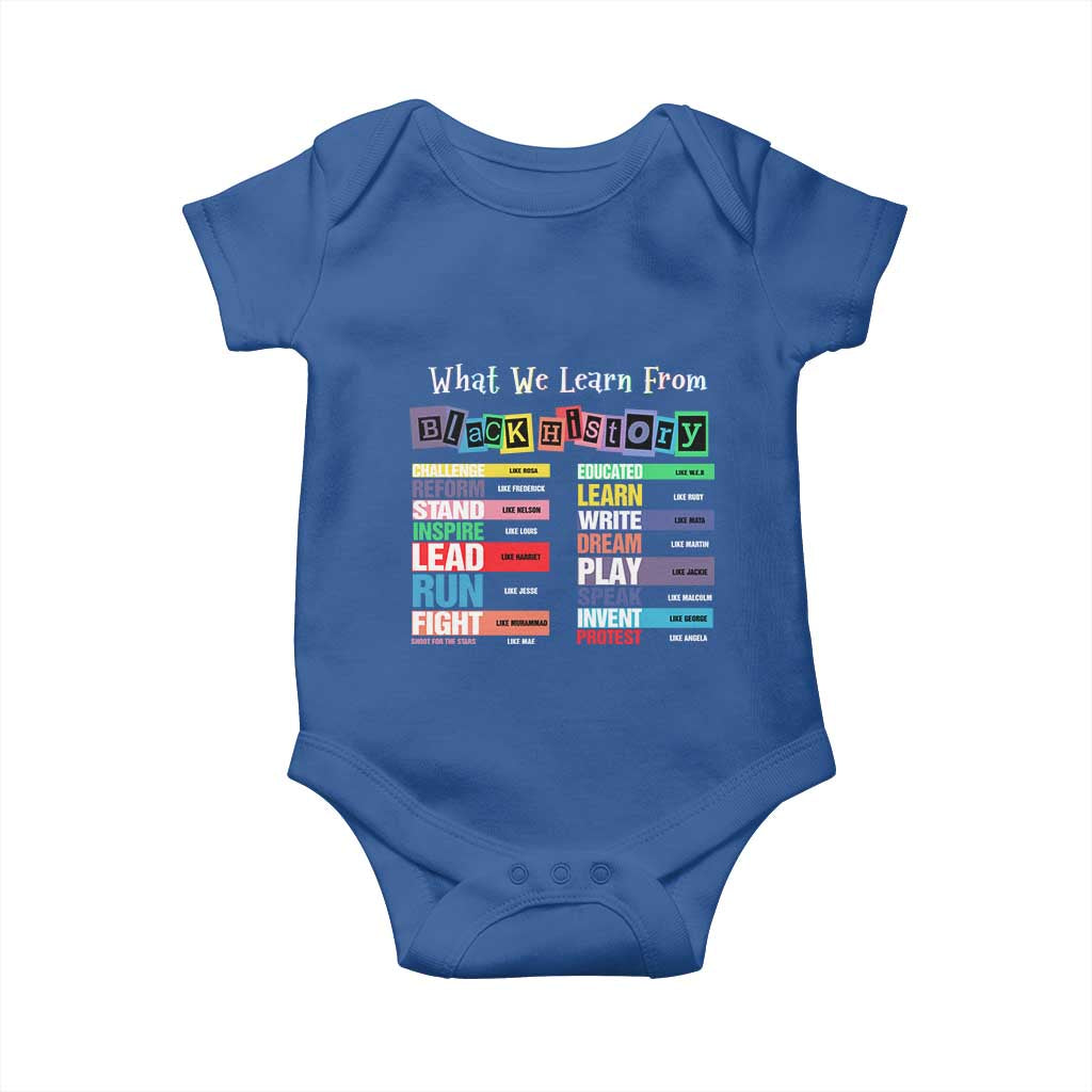 What We Learn From Black History Baby Onesie Black Leaders African American Pride