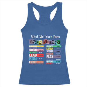 What We Learn From Black History Racerback Tank Top Black Leaders African American Pride