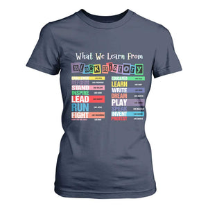 What We Learn From Black History T Shirt For Women Black Leaders African American Pride