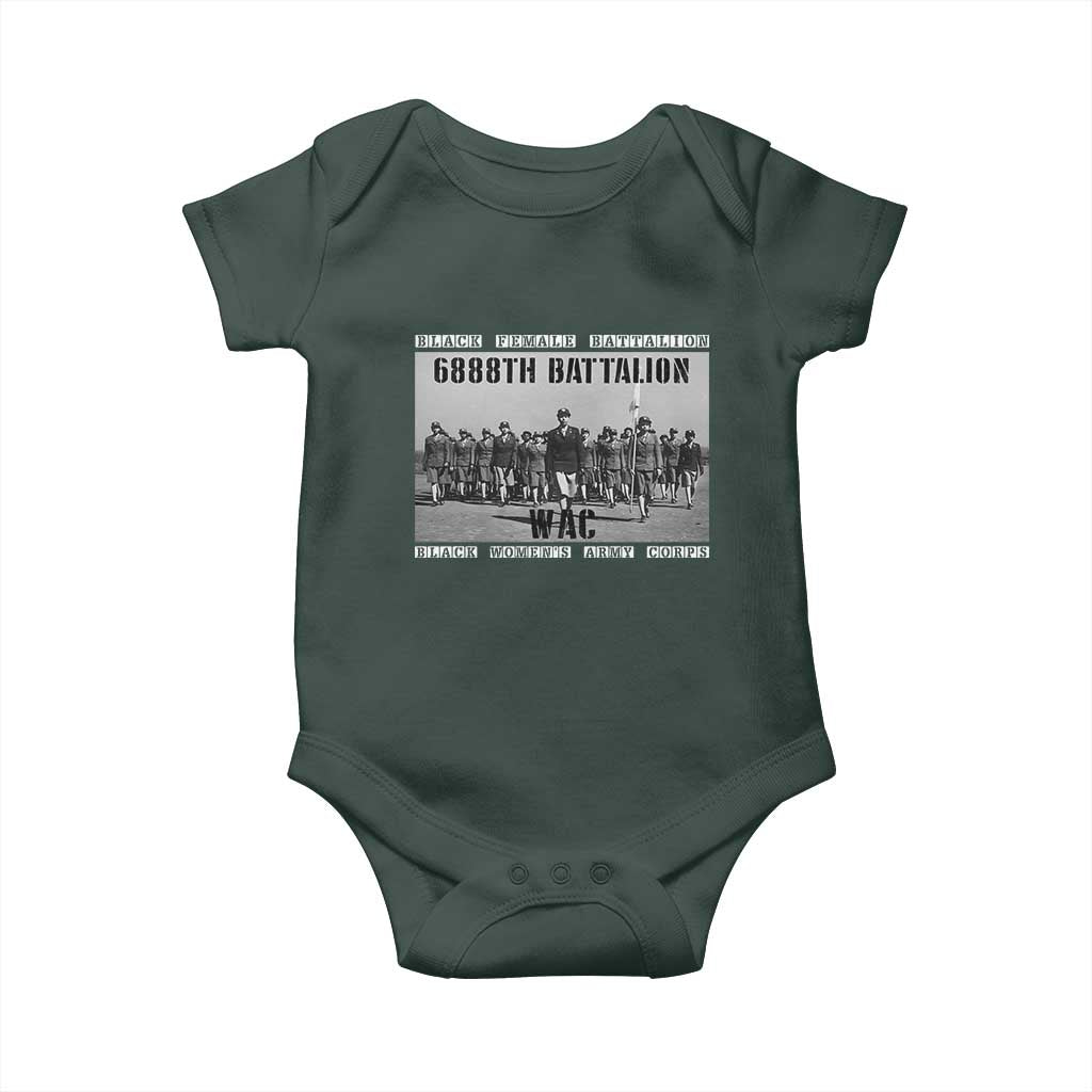 6888th Battalion Baby Onesie Black Female Battalion WAC Women's Army Corps Black History