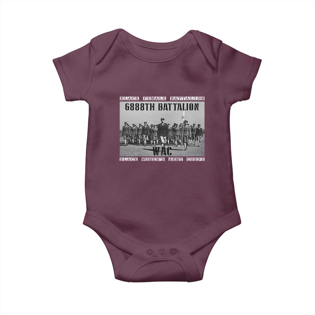 6888th Battalion Baby Onesie Black Female Battalion WAC Women's Army Corps Black History