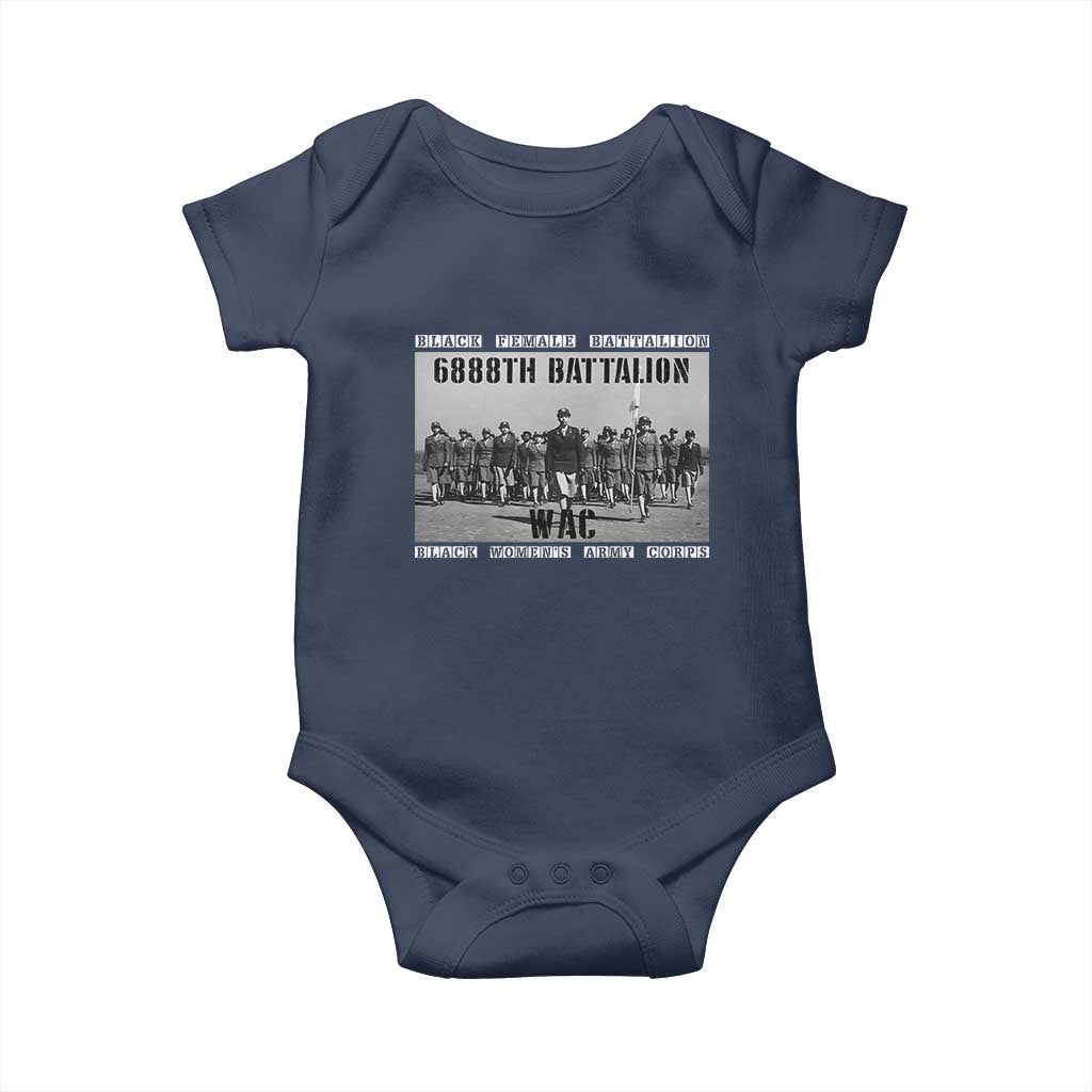 6888th Battalion Baby Onesie Black Female Battalion WAC Women's Army Corps Black History