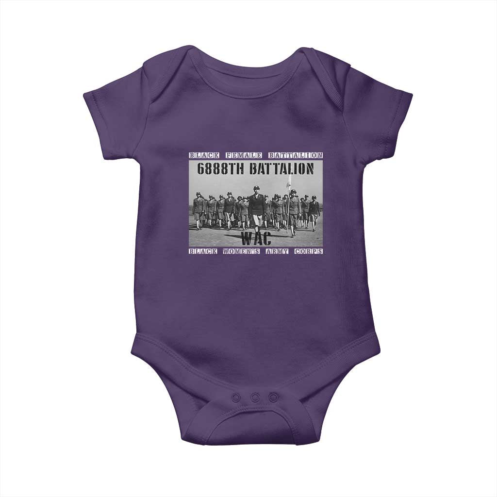 6888th Battalion Baby Onesie Black Female Battalion WAC Women's Army Corps Black History
