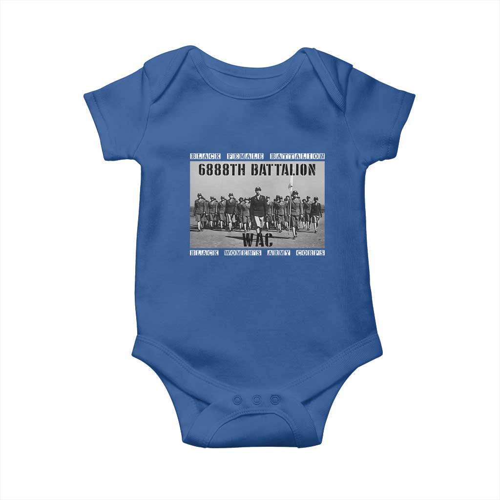 6888th Battalion Baby Onesie Black Female Battalion WAC Women's Army Corps Black History