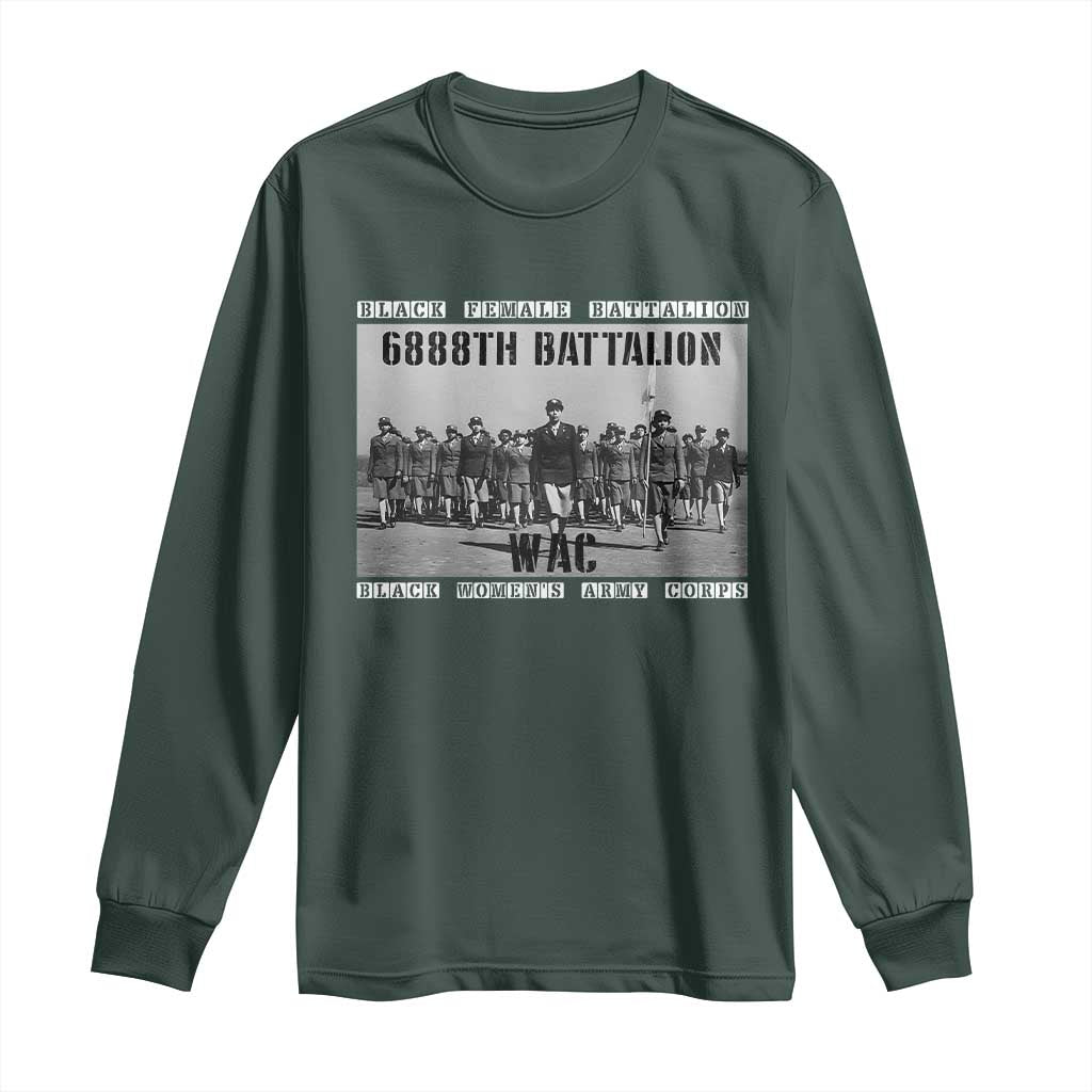 6888th Battalion Long Sleeve Shirt Black Female Battalion WAC Women's Army Corps Black History
