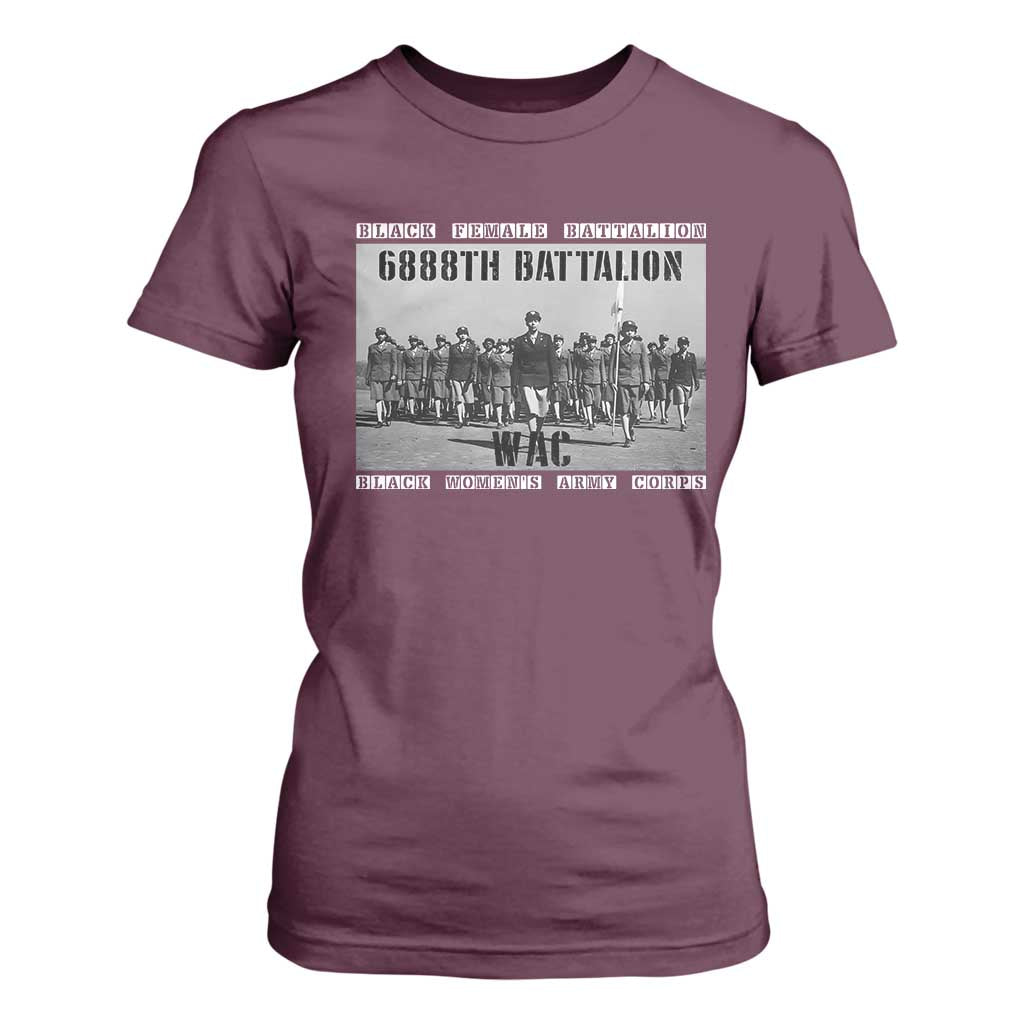 6888th Battalion T Shirt For Women Black Female Battalion WAC Women's Army Corps Black History