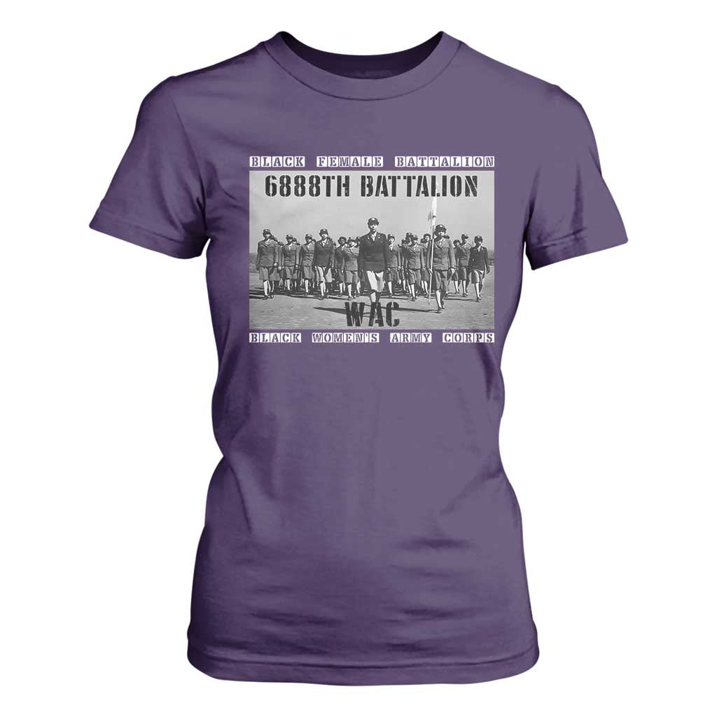 6888th Battalion T Shirt For Women Black Female Battalion WAC Women's Army Corps Black History
