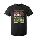 100 Years Of Black History 1926 2026 Centennial T Shirt For Kid Africa Map