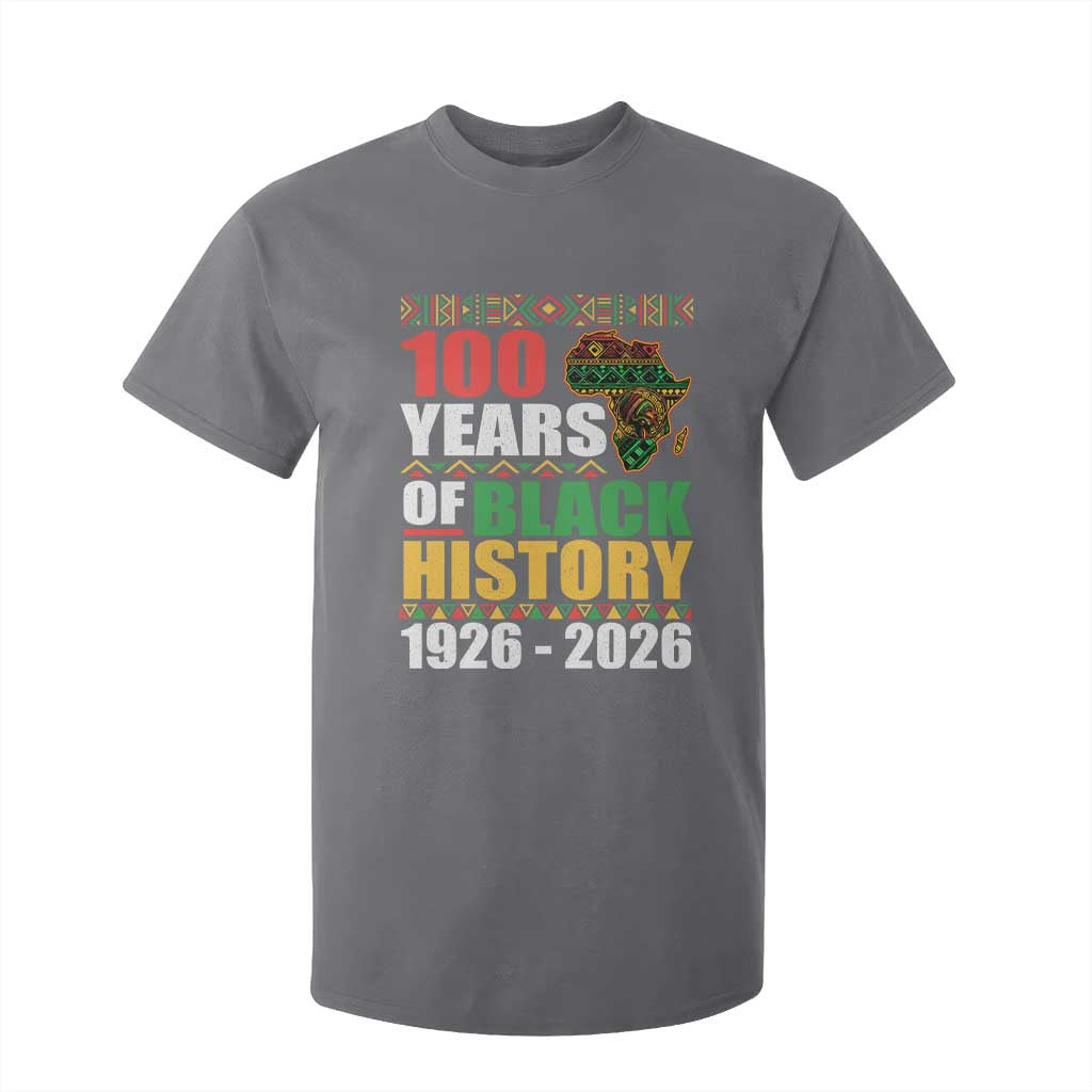 100 Years Of Black History 1926 2026 Centennial T Shirt For Kid Africa Map