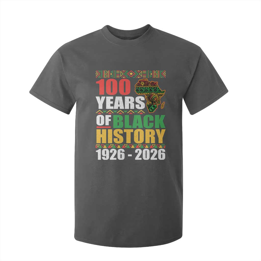 100 Years Of Black History 1926 2026 Centennial T Shirt For Kid Africa Map