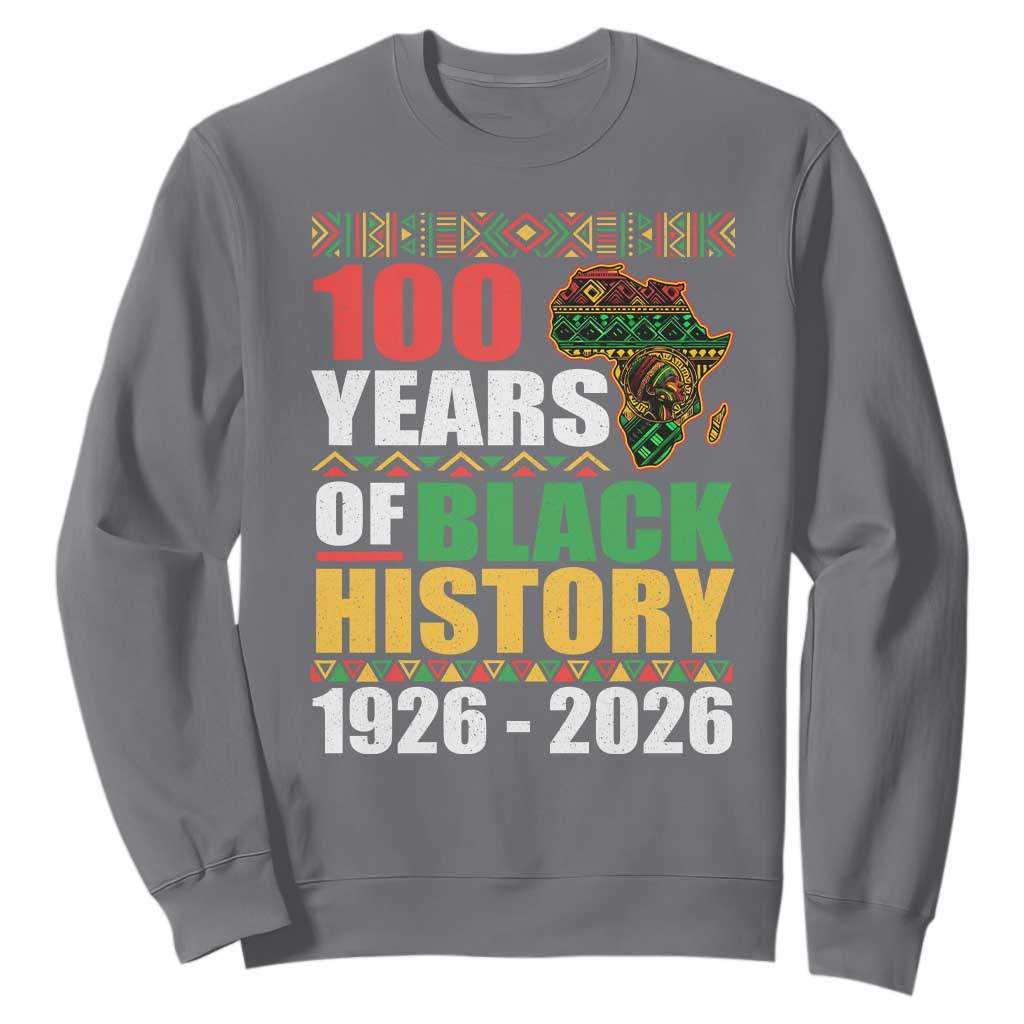 100 Years Of Black History 1926 2026 Centennial Sweatshirt Africa Map