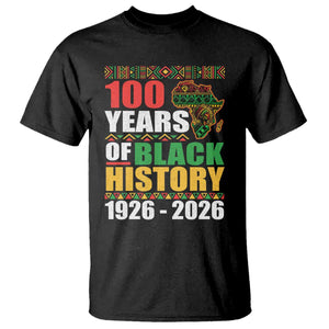 100 Years Of Black History 1926 2026 Centennial T Shirt Africa Map
