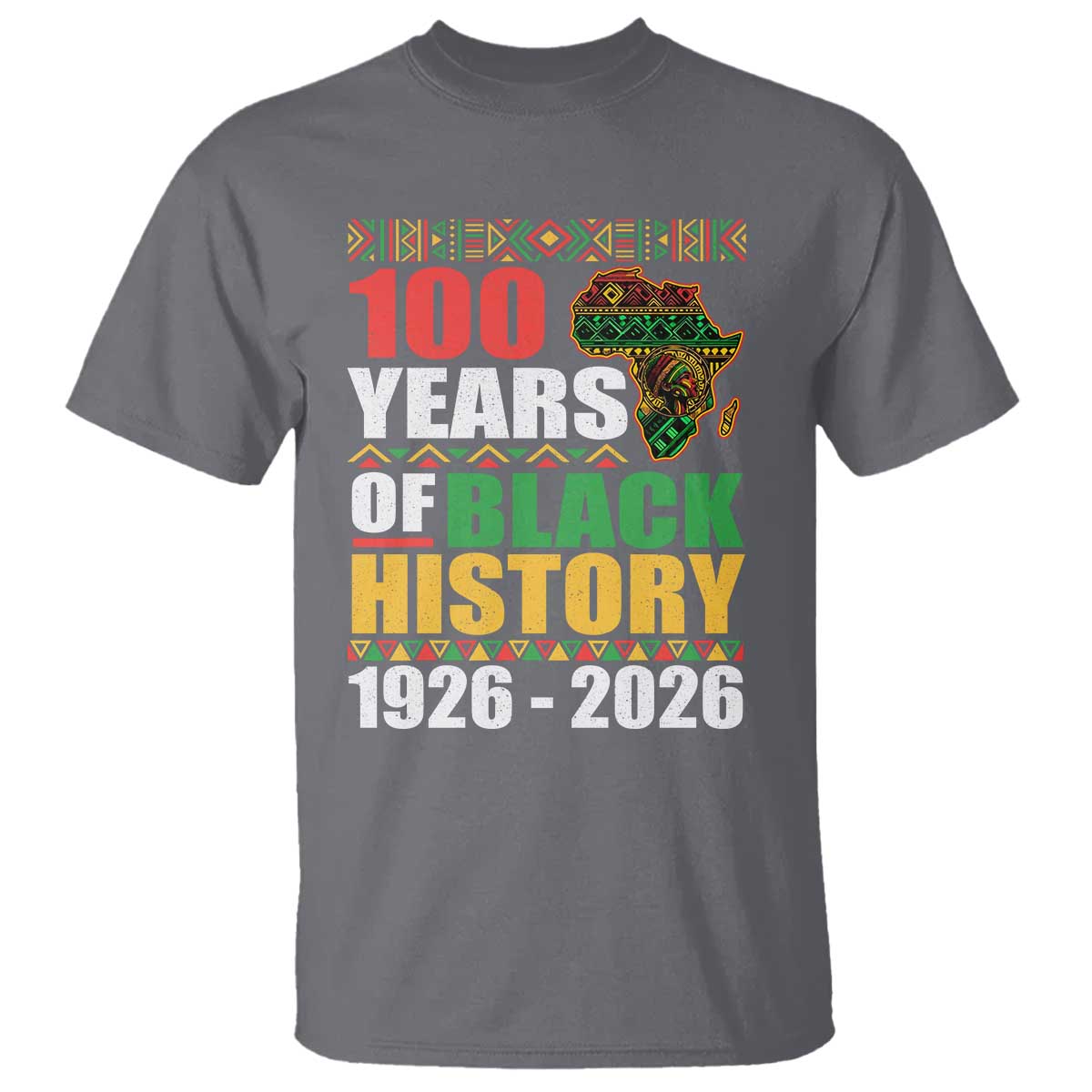 100 Years Of Black History 1926 2026 Centennial T Shirt Africa Map