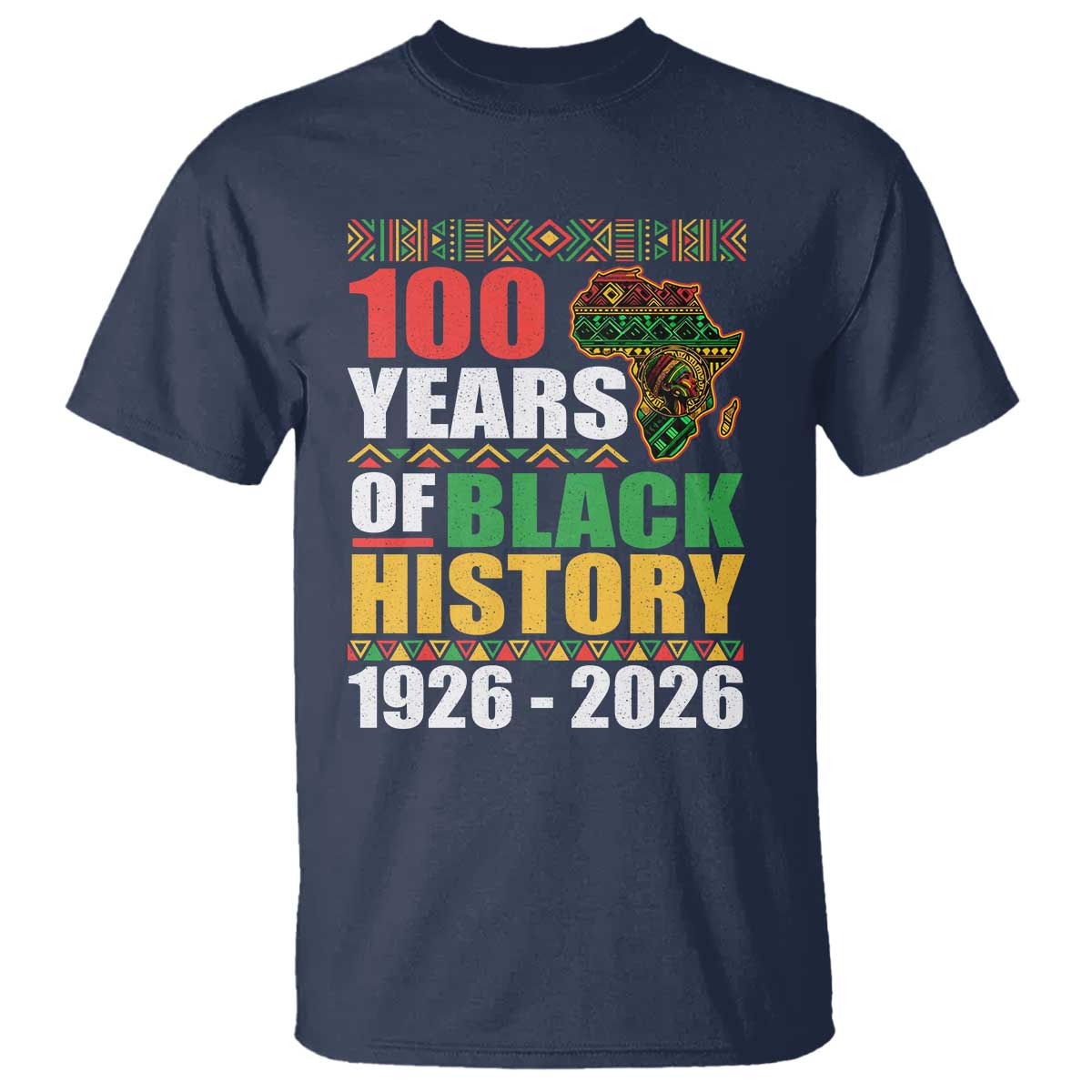 100 Years Of Black History 1926 2026 Centennial T Shirt Africa Map