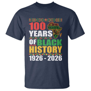 100 Years Of Black History 1926 2026 Centennial T Shirt Africa Map