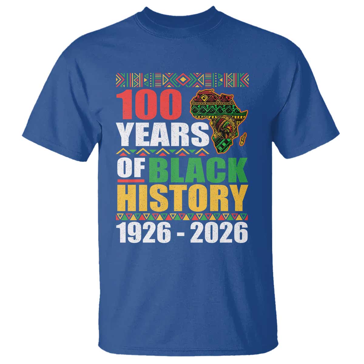 100 Years Of Black History 1926 2026 Centennial T Shirt Africa Map
