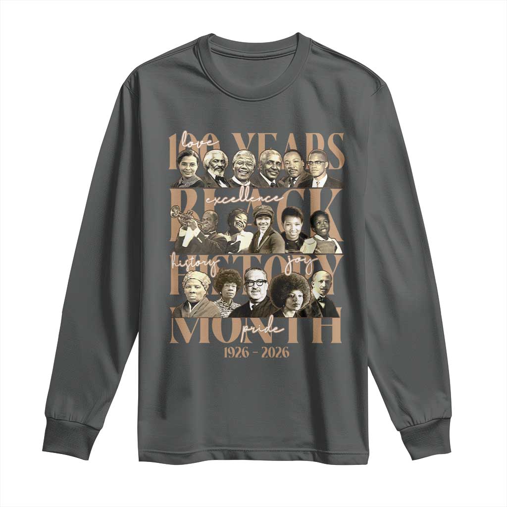 100 Years Of Black History Month Long Sleeve Shirt African American Historical Figures