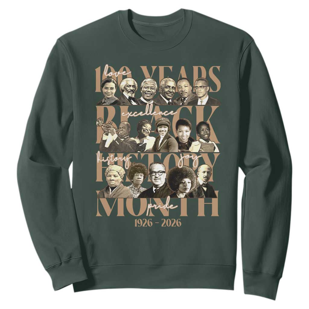 100 Years Of Black History Month Sweatshirt African American Historical Figures