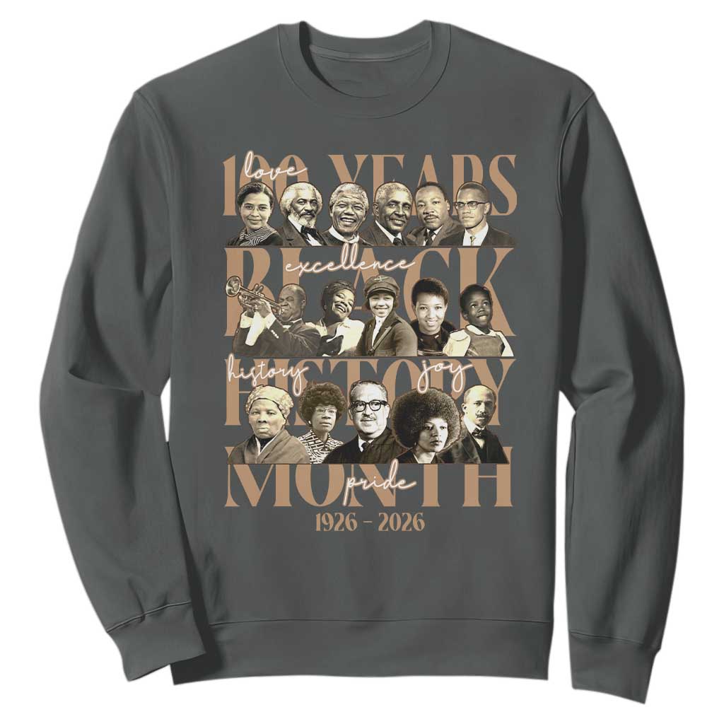 100 Years Of Black History Month Sweatshirt African American Historical Figures