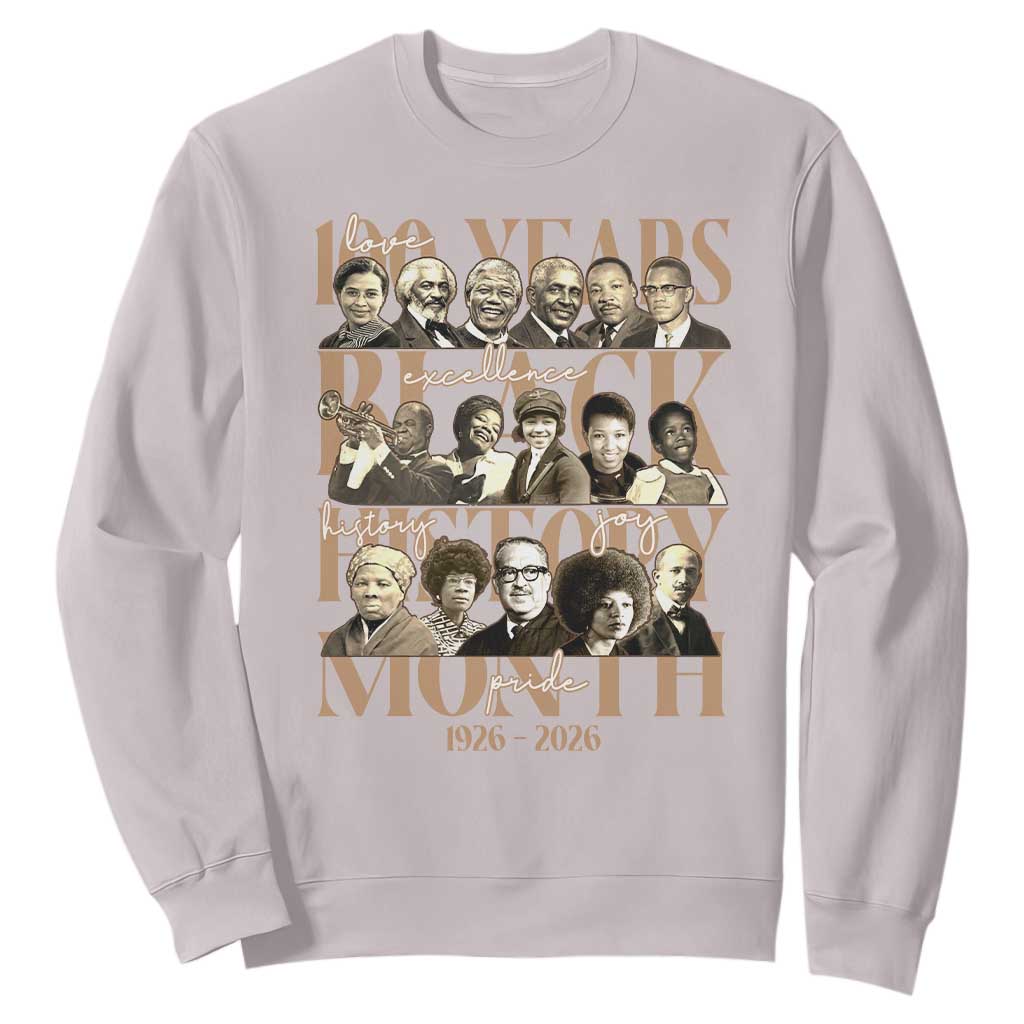 100 Years Of Black History Month Sweatshirt African American Historical Figures