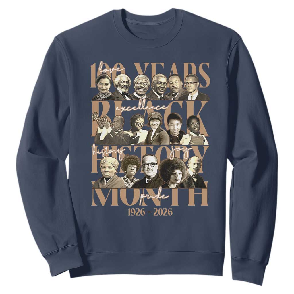 100 Years Of Black History Month Sweatshirt African American Historical Figures