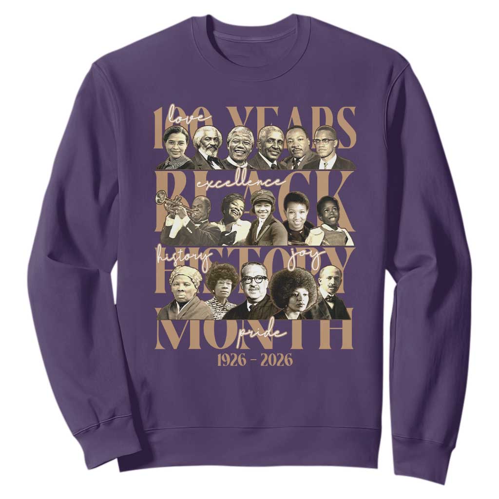 100 Years Of Black History Month Sweatshirt African American Historical Figures