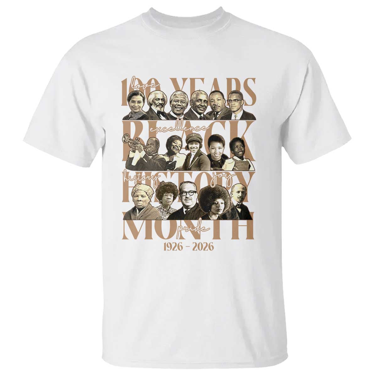 100 Years Of Black History Month T Shirt African American Historical Figures