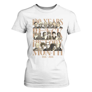 100 Years Of Black History Month T Shirt For Women African American Historical Figures