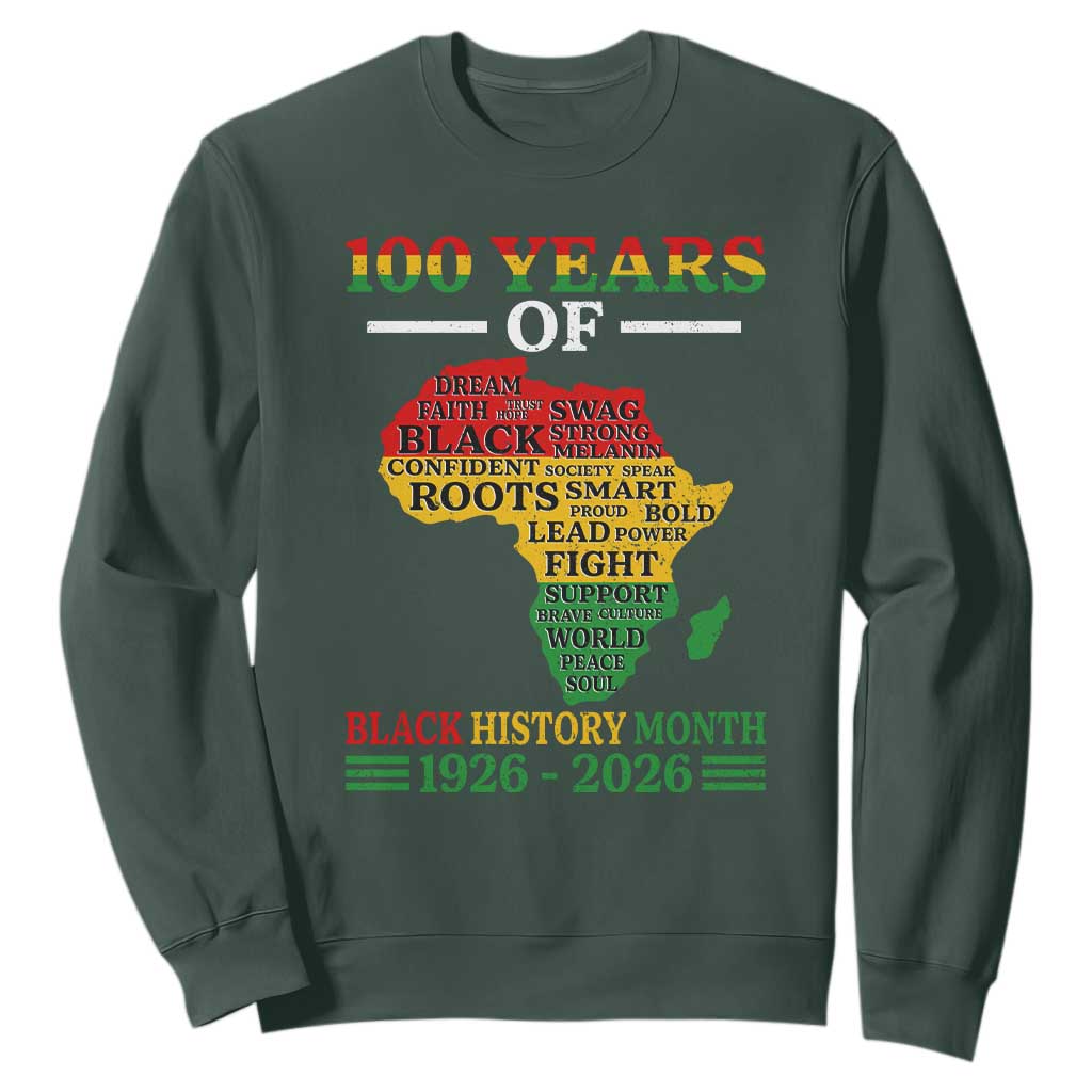 100 Years Of Black History Month Sweatshirt Centennial Of Black Culture